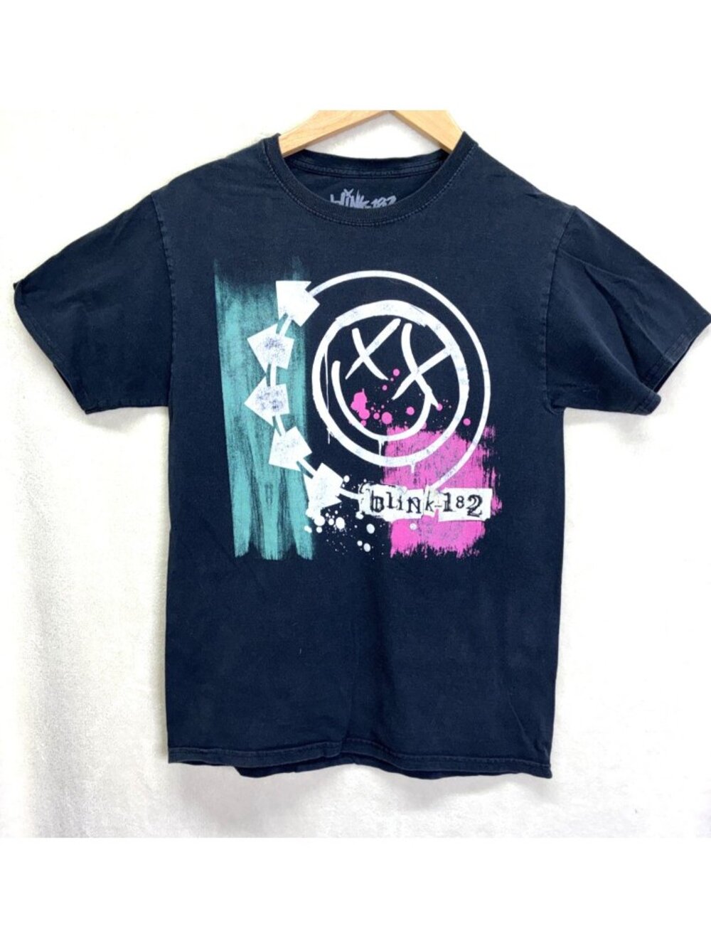 VTG 1992 Blink 182 T-Shirt Tee Black Short Sleeve Cotton Streetwear S #f